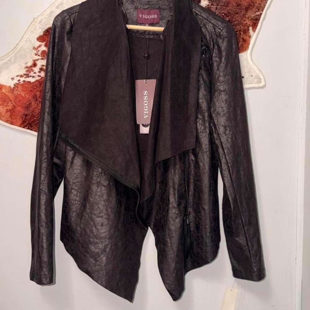 Vigoss Women's Dark Brown Leather Jacket